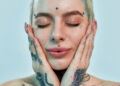 Girl with Dermal Piercing