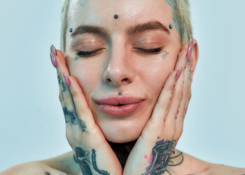 Girl with Dermal Piercing